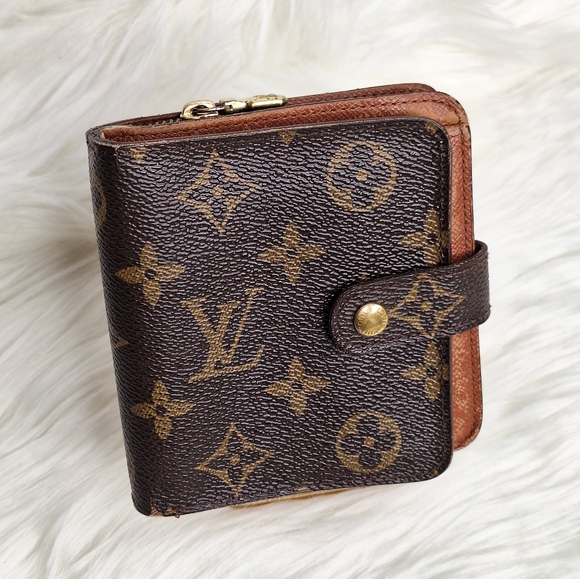 LOUIS VUITTON Brown Monogram Vintage Bifold Compact Zippe Wallet - Picture 1 of 10
